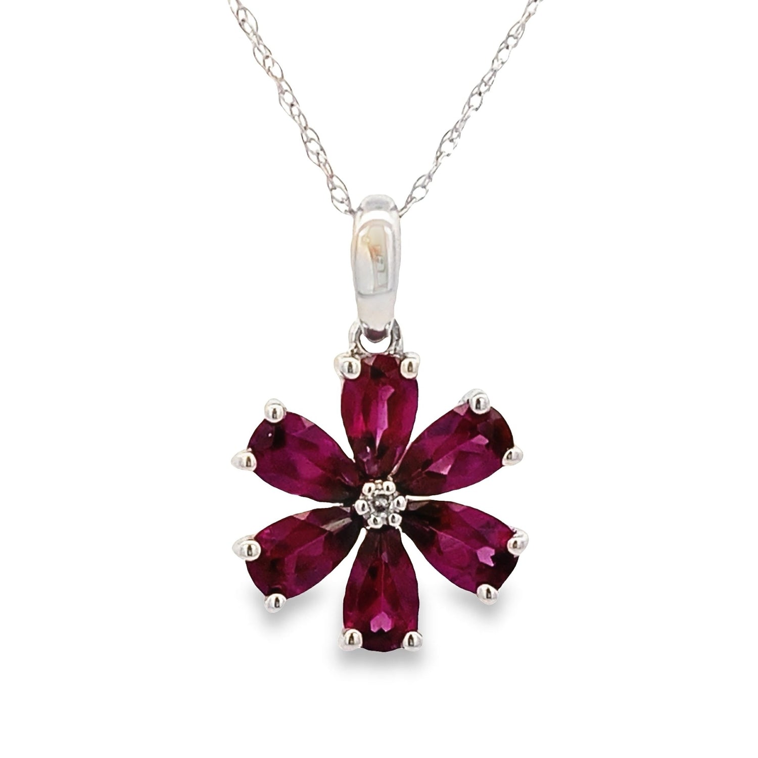 Rhodolite Garnet Fashion Pendants 14KT White Gold by Bids.com