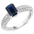 1.55 Carat Genuine Blue Sapphire and White Diamond 14K White Gold Ring (I Color, SI Clarity) by Bids.com