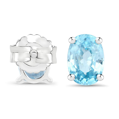 2.40 Carat Genuine Blue Zircon .925 Sterling Silver Earrings  DestGlow
