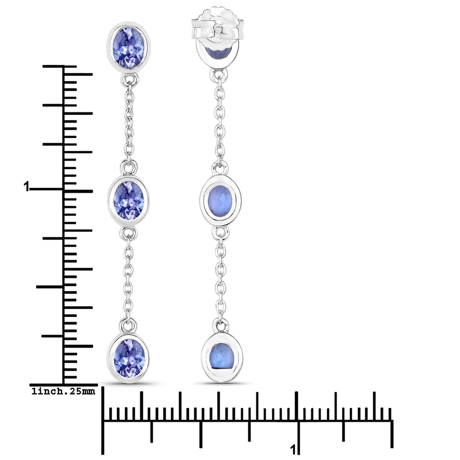 1.98 Carat Genuine Tanzanite .925 Sterling Silver Earrings by Bids.com