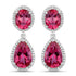 11.35 Carat Genuine Pink Topaz and White Diamond .925 Sterling Silver Earrings by Bids.com