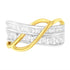 10K White and Yellow Gold 1 1/10 cttw Channel-Set Diamond Bypass Band Ring (J Color, I3 Clarity) - Size 7 by Bids.com