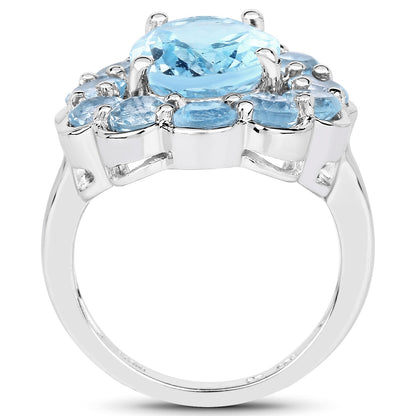 8.67 Carat Genuine Blue Topaz .925 Sterling Silver Ring by Bids.com