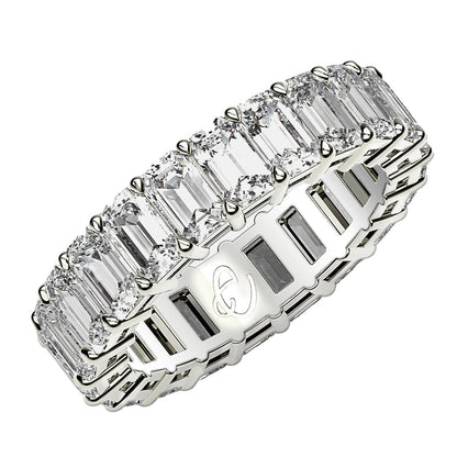Emerald Cut Lab Grown Diamond Eternity Ring in 14k White Gold (4 cttw FG/VS2) by Bids.com