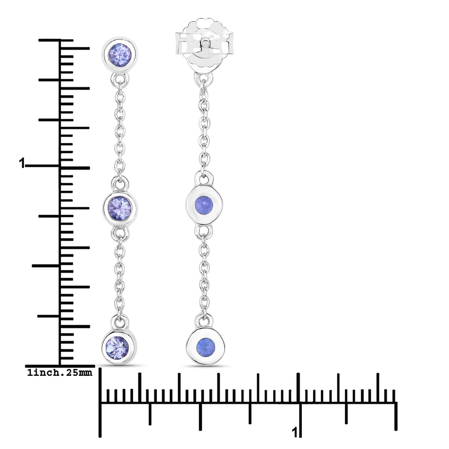 0.60 Carat Genuine Tanzanite .925 Sterling Silver Earrings by Bids.com