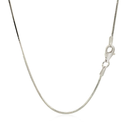 Rhodium Plated 1.2mm Sterling Silver Snake Style Chain by Bids.com