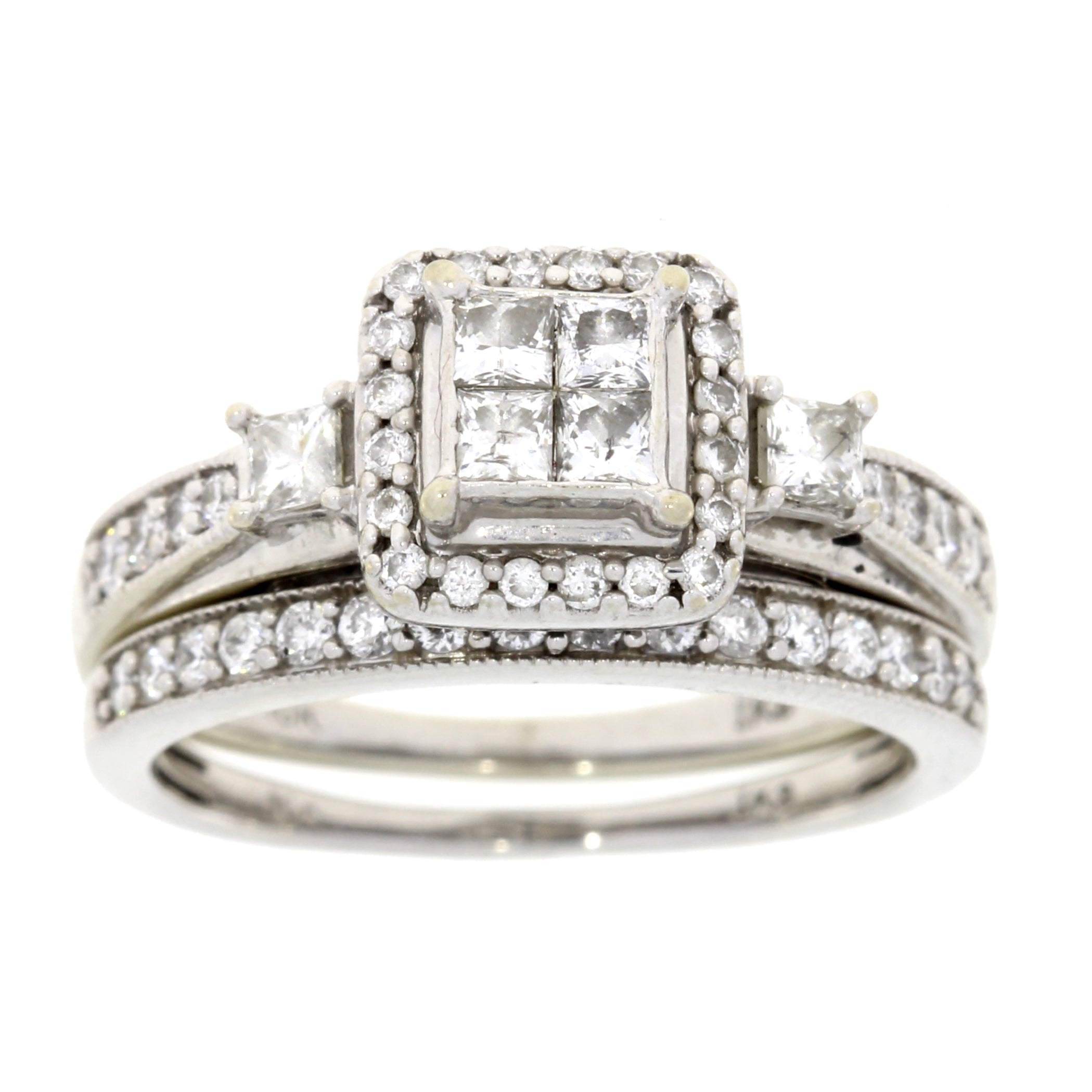 1.00ct Diamond Engagement Ring Set 10KT White Gold by Bids.com