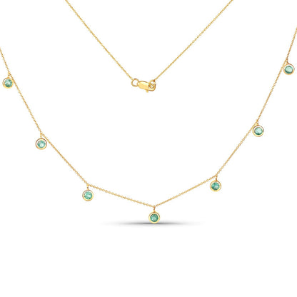 0.90 Carat Genuine Zambian Emerald 10K Yellow Gold Necklace  DestGlow