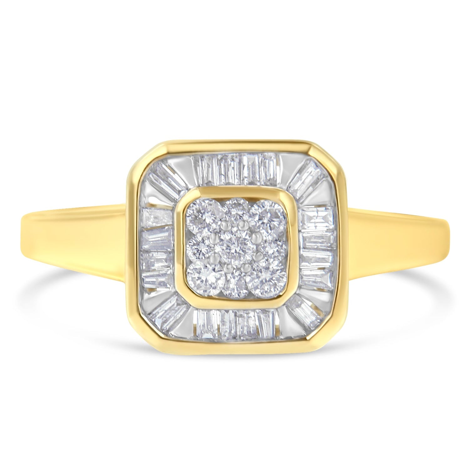 10K Yellow Gold Diamond Cocktail Ring (1/2 Cttw, I-J Color, SI2-I1 Clarity) - Size 6 by Bids.com