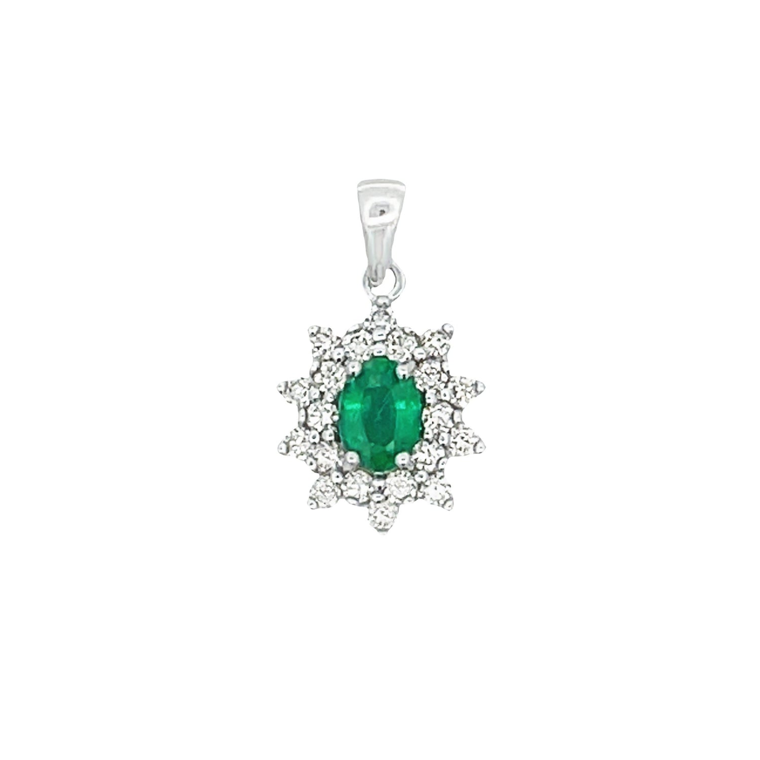 1.43ct Emerald Diamond Fashion Pendants 14KT White Gold by Bids.com