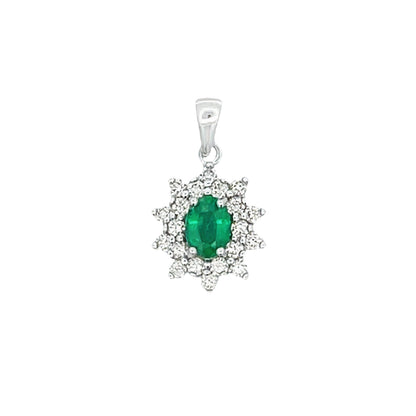 1.43ct Emerald Diamond Fashion Pendants 14KT White Gold by Bids.com