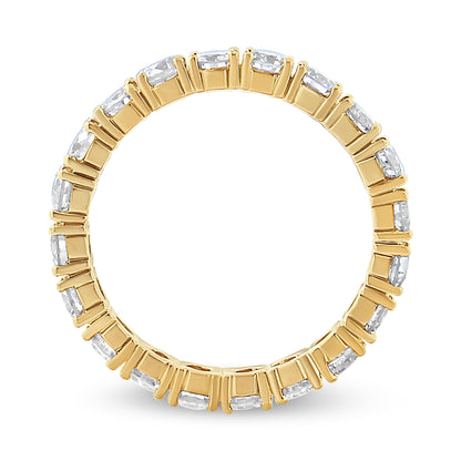 14K Yellow Gold 2.00 Cttw Shared Prong Set Round Cut Diamond Eternity Band (J-K Color, VS1-VS2 Clarity) - Ring Size 6.75 by Bids.com