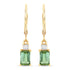 1.28 Carat Genuine Green Tourmaline and White Diamond 14K Yellow Gold Earrings  DestGlow