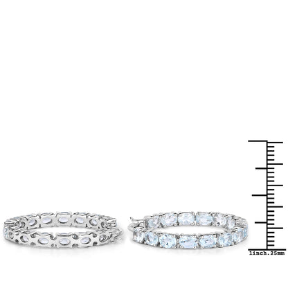 5.70 Carat Genuine Blue Topaz .925 Sterling Silver Earrings by Bids.com