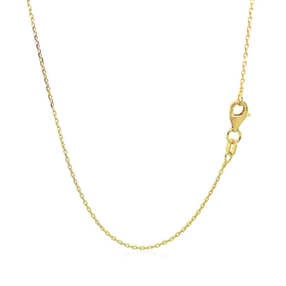 18k Yellow Gold Diamond Cut Cable Link Chain (0.80 mm) by Bids.com