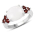 3.58 Carat Genuine Opal & Garnet .925 Sterling Silver Ring  DestGlow