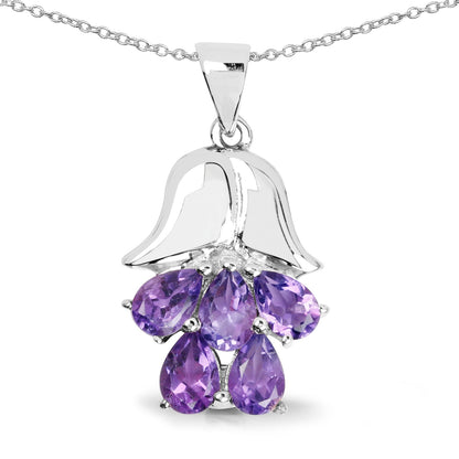 1.85 Carat Genuine Amethyst .925 Sterling Silver Pendant  DestGlow