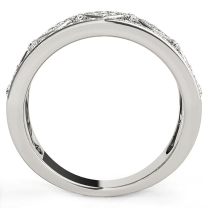 Diamond Studded Square Motif Ring in 14k White Gold (1/2 cttw) by Bids.com