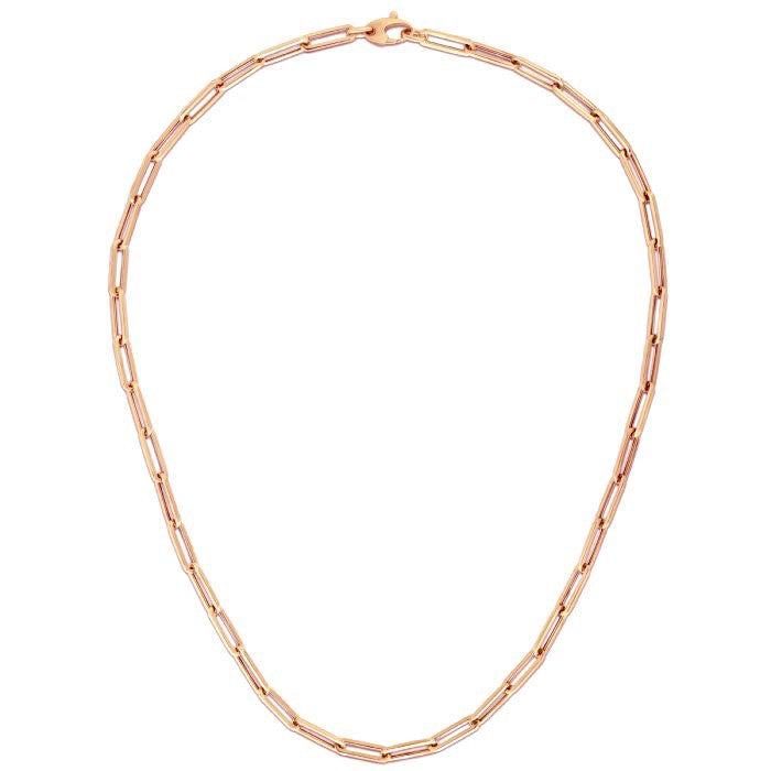 14K Rose Gold Bold Paperclip Chain (4.2 mm) by Bids.com