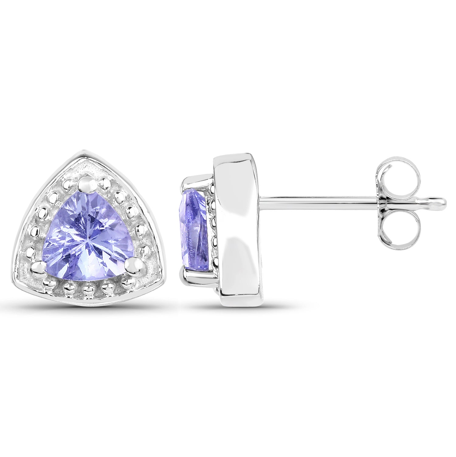 0.86 Carat Genuine Tanzanite .925 Sterling Silver Earrings  DestGlow