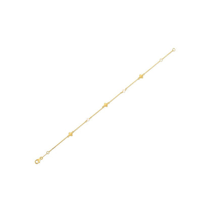 14k Yellow Gold Pearl Clover Bracelet by Bids.com