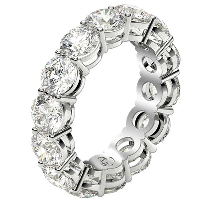 Round Cut Lab Grown Diamond Eternity Ring in 14k White Gold (6 cttw FG/VS2) by Bids.com