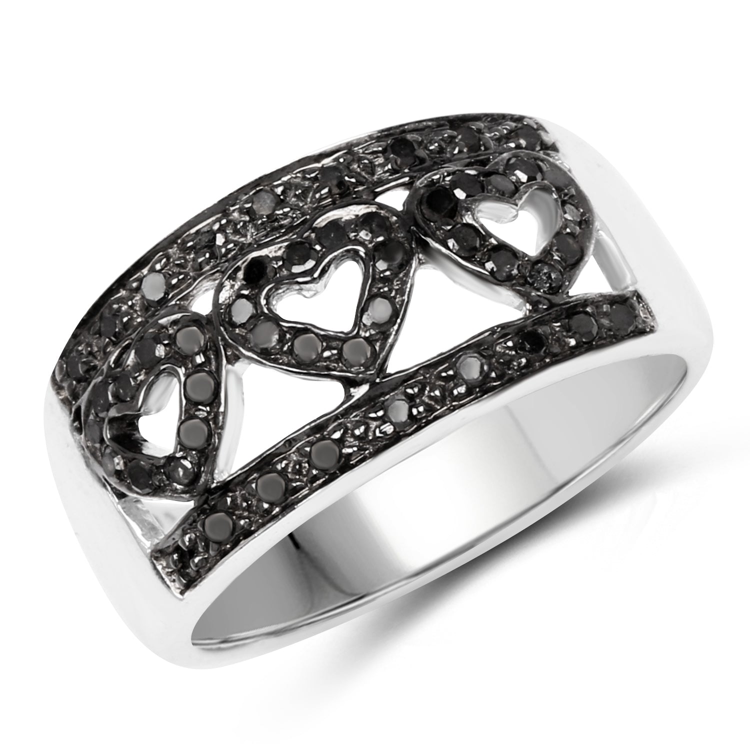 0.32 Carat Genuine Black Diamond .925 Sterling Silver Ring by Bids.com
