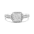 .925 Sterling Silver 1/4 Cttw Princess-cut Diamond Composite Ring with Beaded Halo (H-I Color, SI1-SI2 Clarity) - Size 7 by Bids.com
