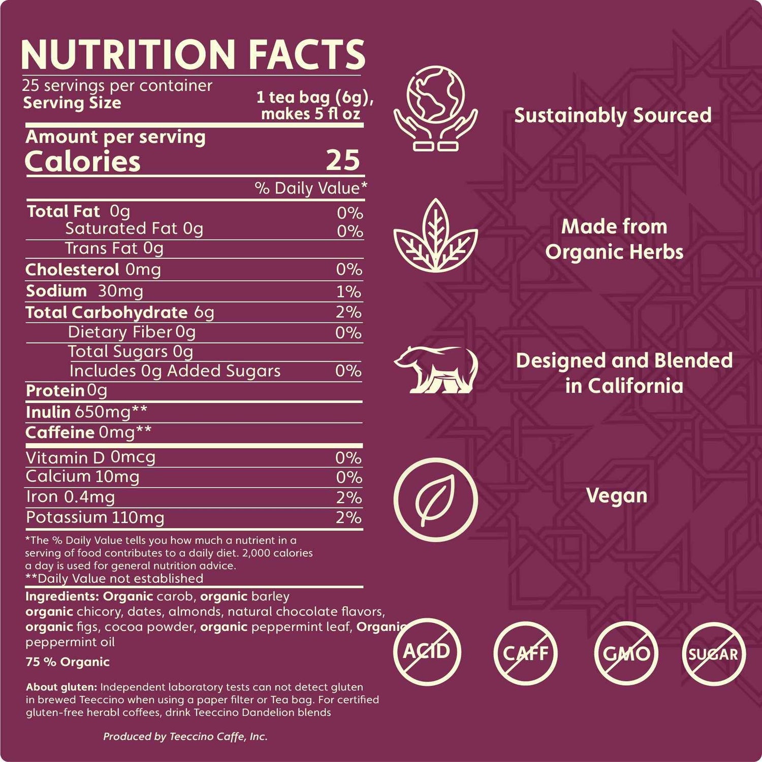 Chocolate Peppermint Roasted Herbal Tea