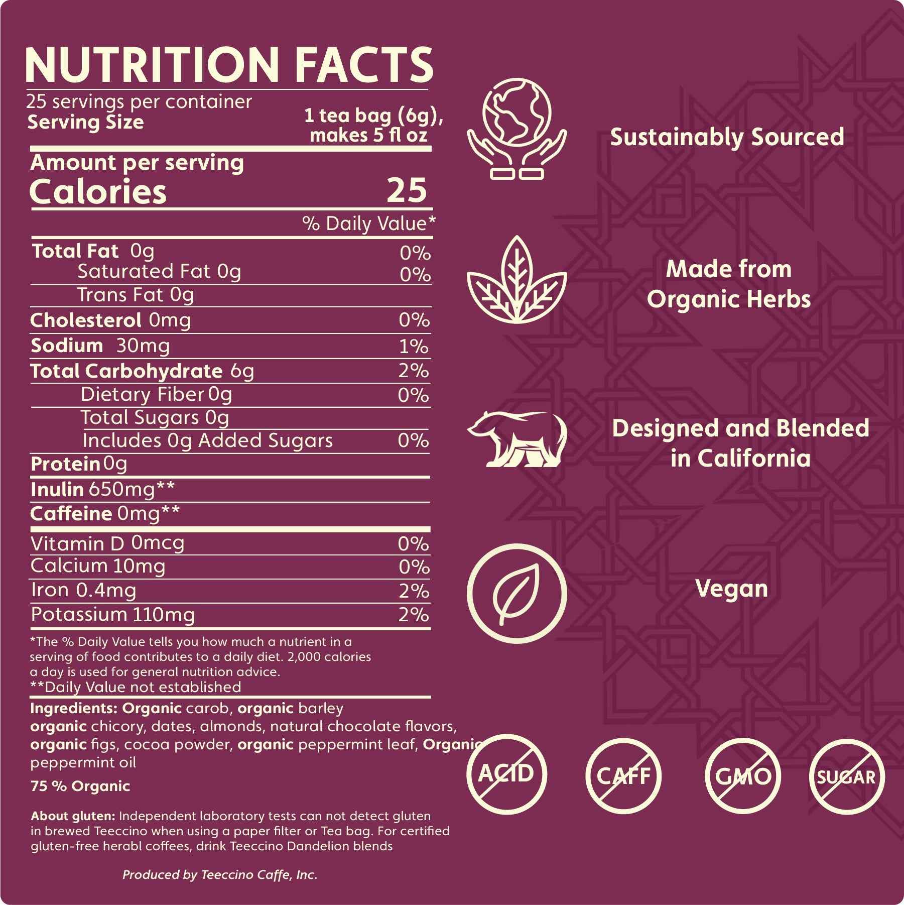 Chocolate Peppermint Roasted Herbal Tea