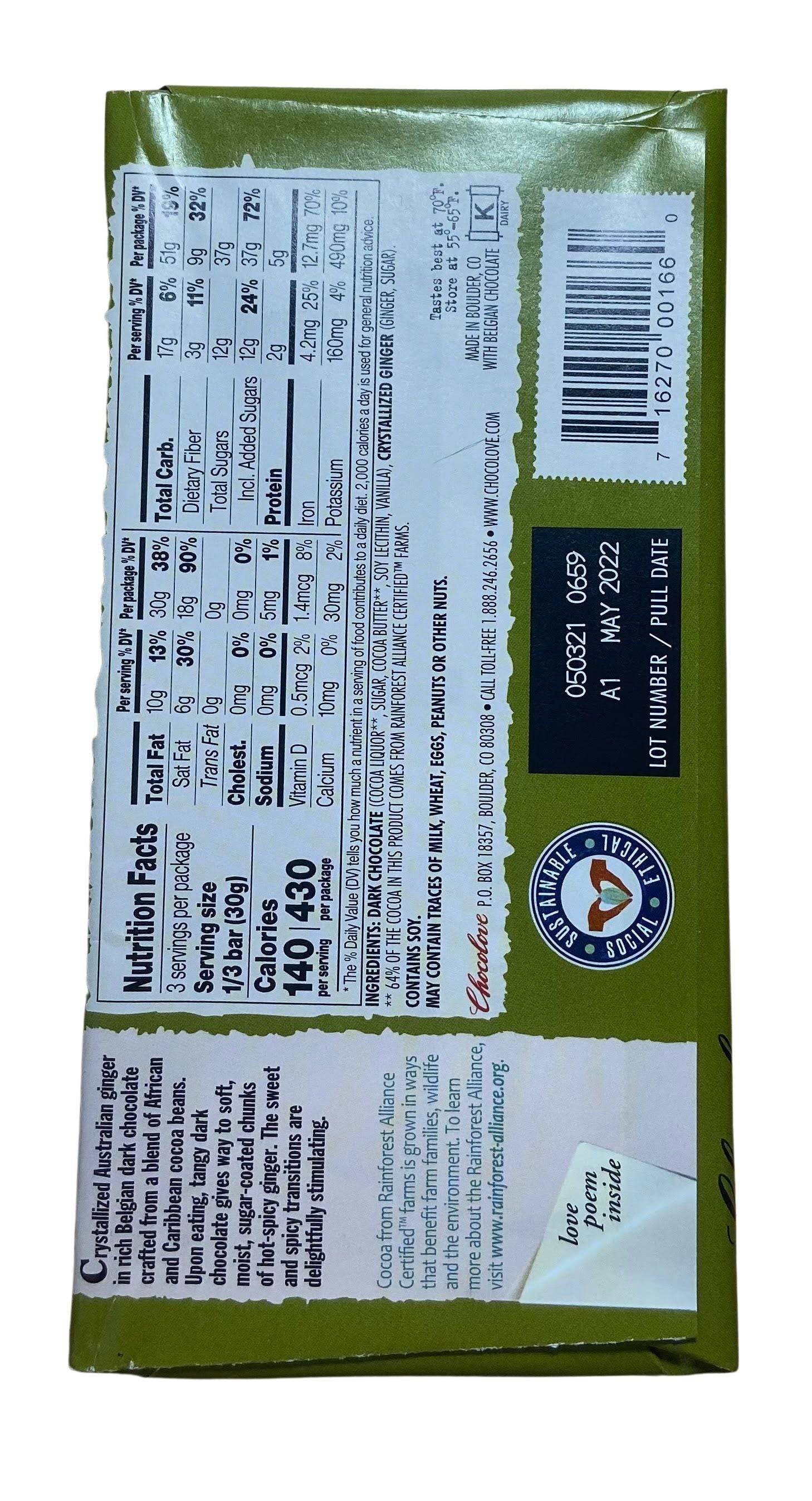 Chocolate Bars, Dark, Chocolove by Country Life Natural Foods