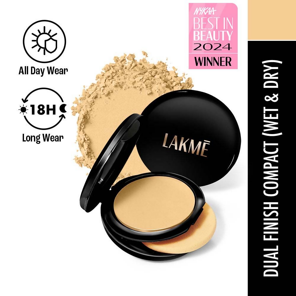 Lakme Xtraordin-Airy Compact, 2 In 1 Compact + Foundation, Lightweight, SPF17 - 04 Golden Creme
