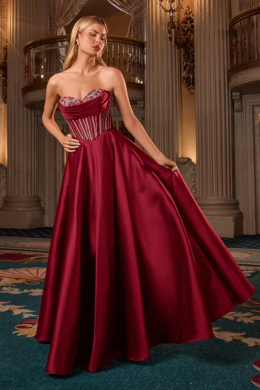 Ladivine CK2405 Luxurious Ball Gown Mikado Strapless Sweetheart by DiscountDressShop