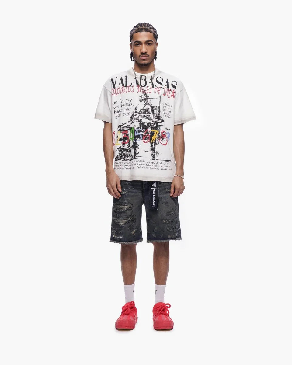 Valabasas Clipped Jorts - Dark Dirty Blue by Denim Exchange