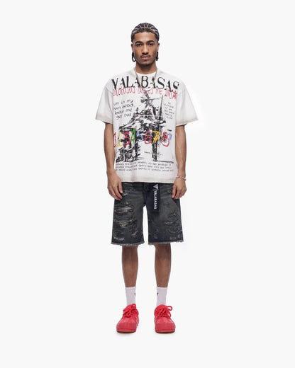 Valabasas Clipped Jorts - Dark Dirty Blue by Denim Exchange