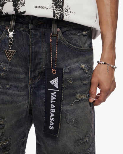 Valabasas Clipped Jorts - Dark Dirty Blue by Denim Exchange