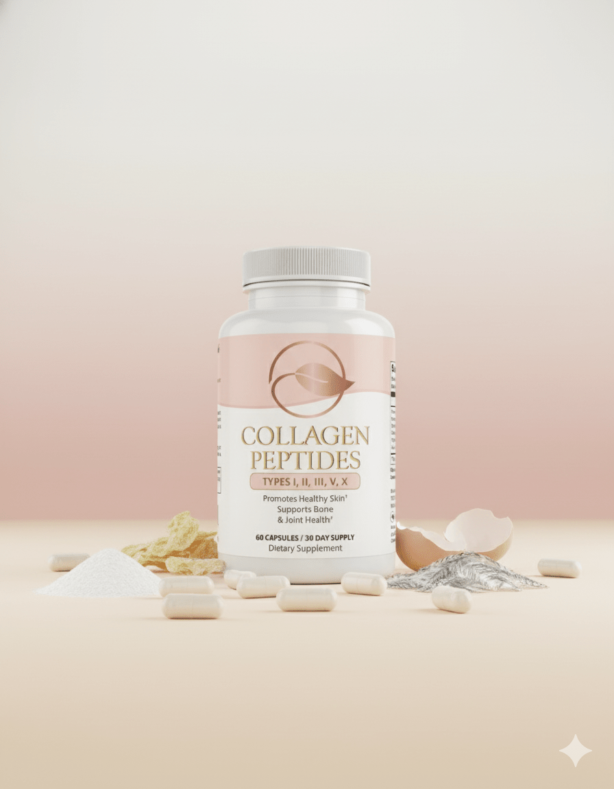 Collagen Peptides Types I, II, III, V, X by Bellawell