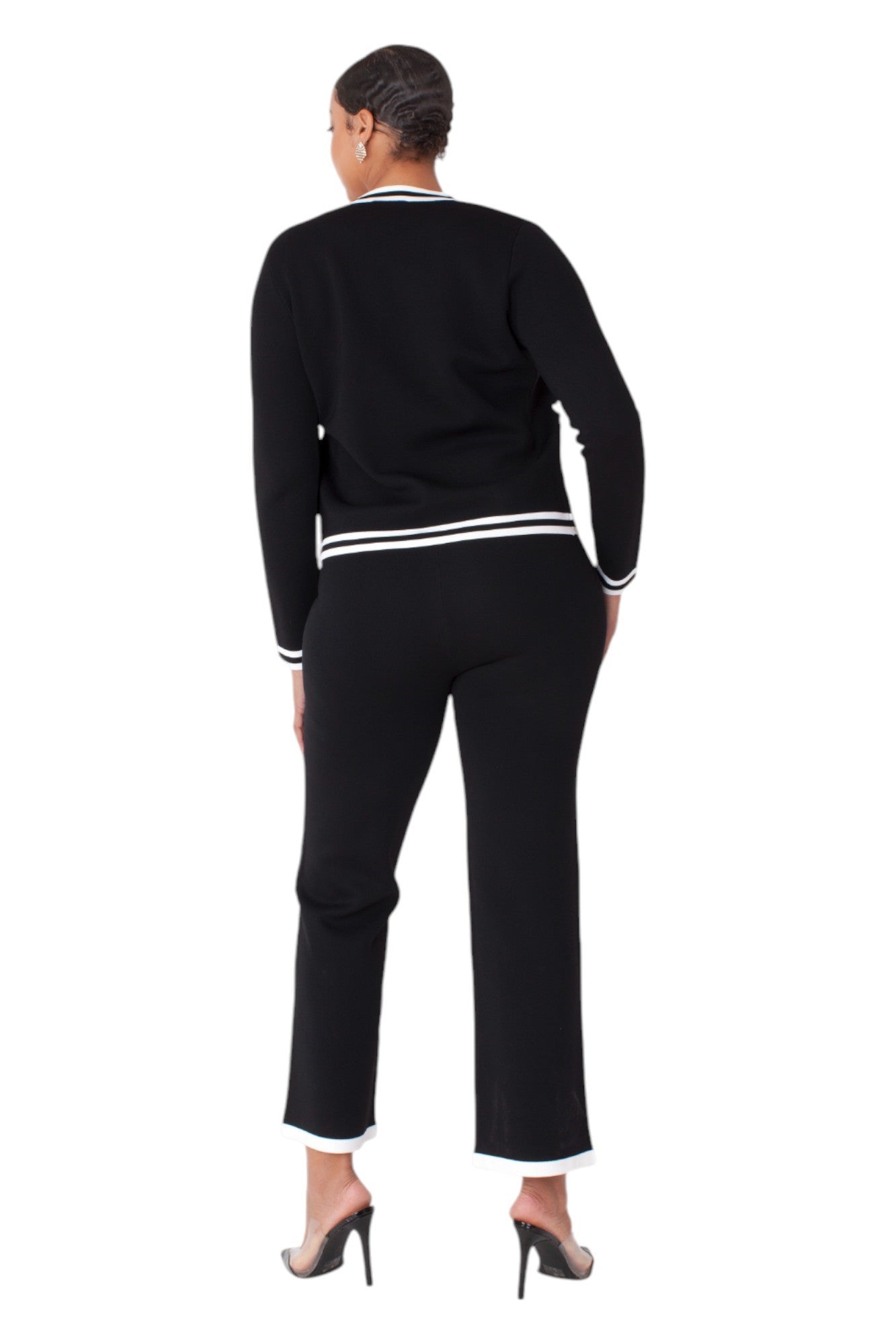 Contrast Trim Knit Three Piece Set - 51008 by Tally Taylor