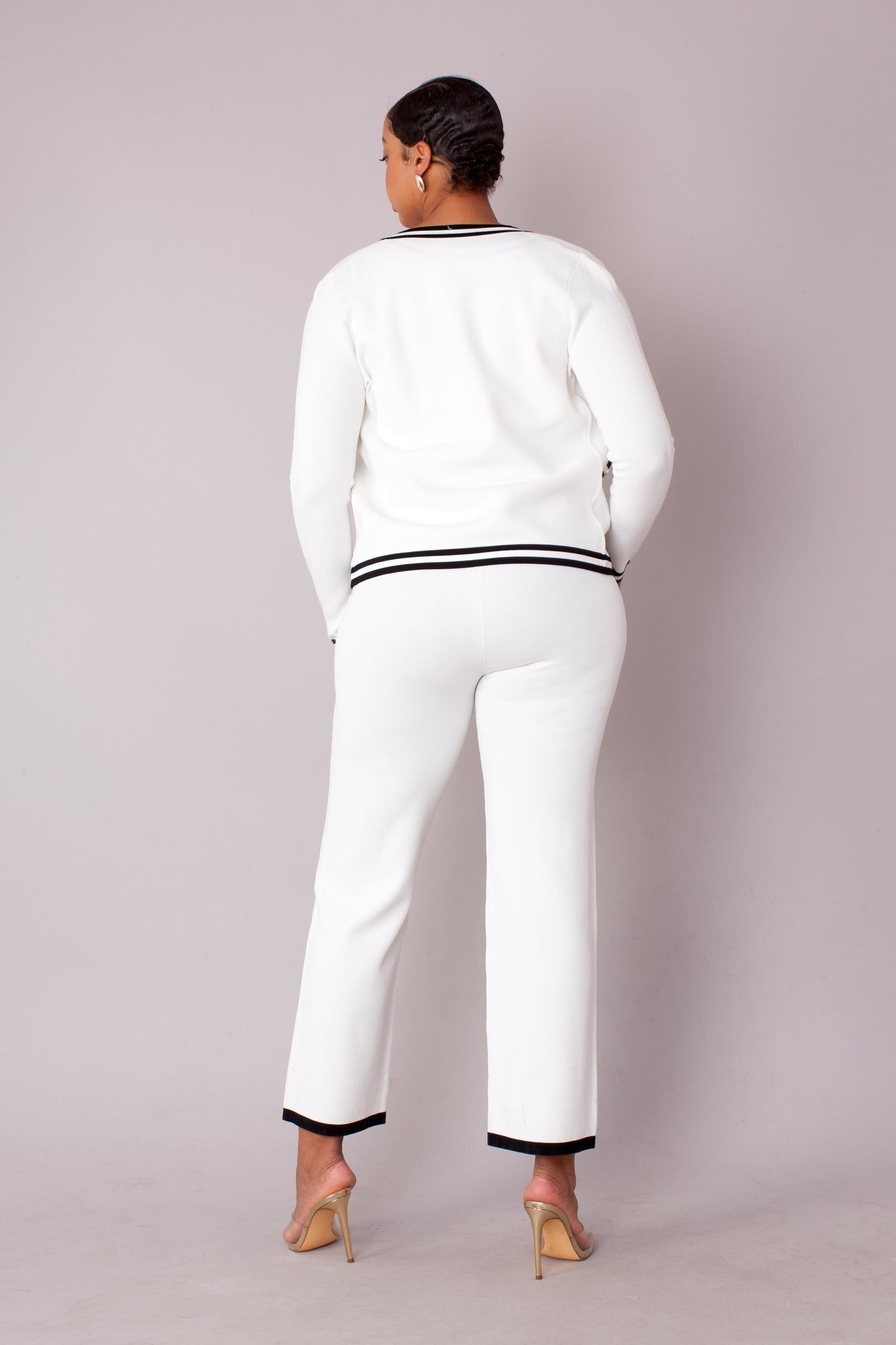 Contrast Trim Knit Three Piece Set - 51008 by Tally Taylor