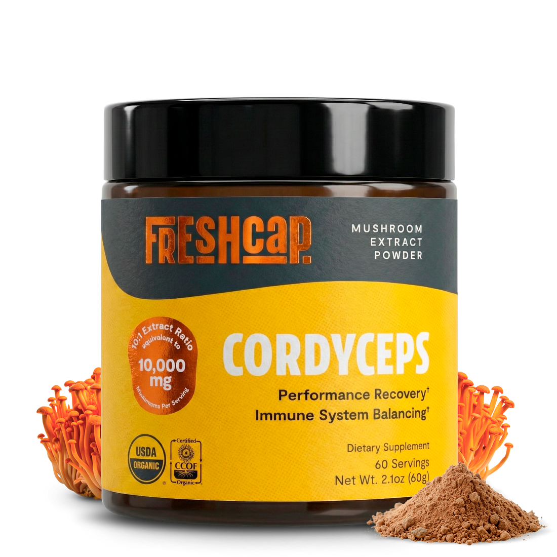 Cordyceps Mushroom Extract Powder by FreshCap Mushrooms