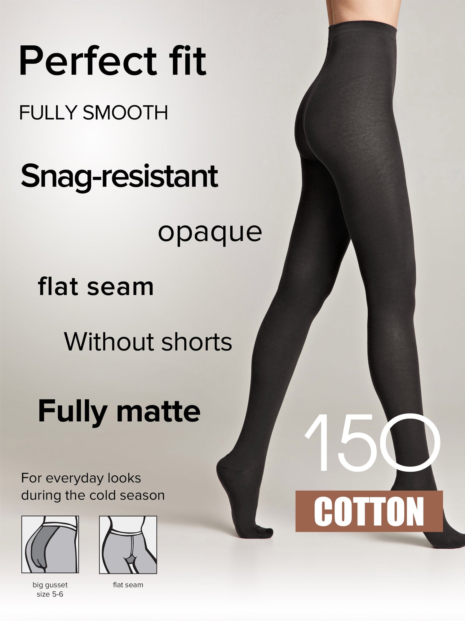 Tights Conte Cotton 150 Den - Warm Opaque by TheRanok.com