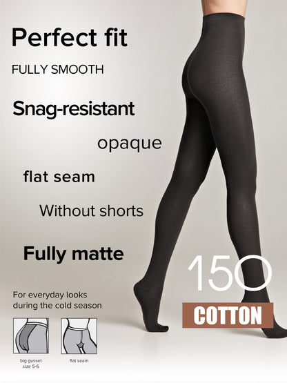 Tights Conte Cotton 150 Den - Warm Opaque by TheRanok.com