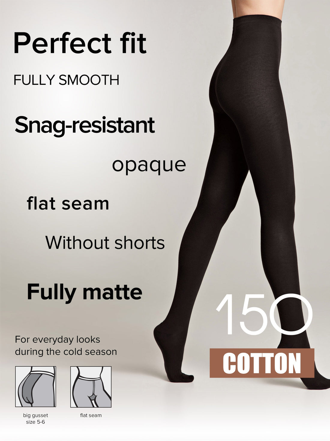 Tights Conte Cotton 150 Den - Warm Opaque by TheRanok.com