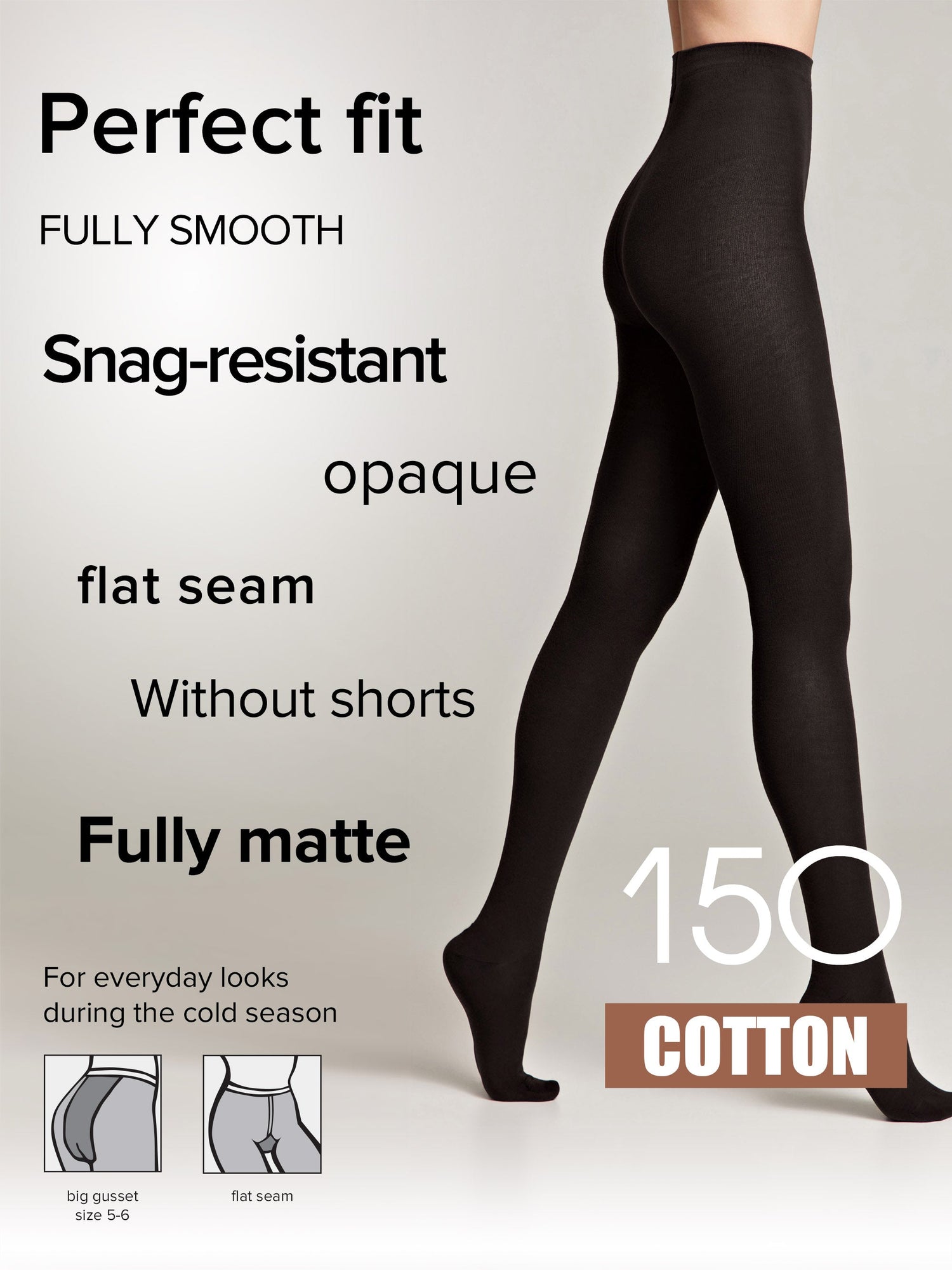 Tights Conte Cotton 150 Den - Warm Opaque by TheRanok.com