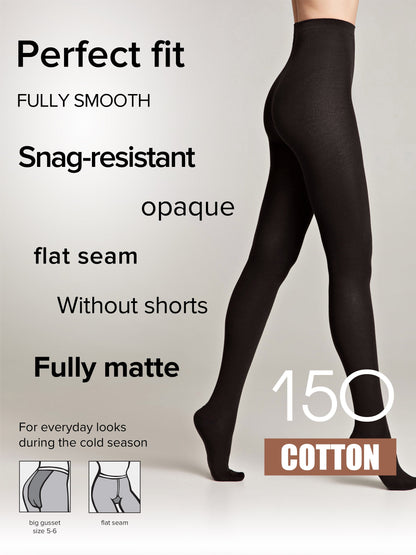 Tights Conte Cotton 150 Den - Warm Opaque by TheRanok.com