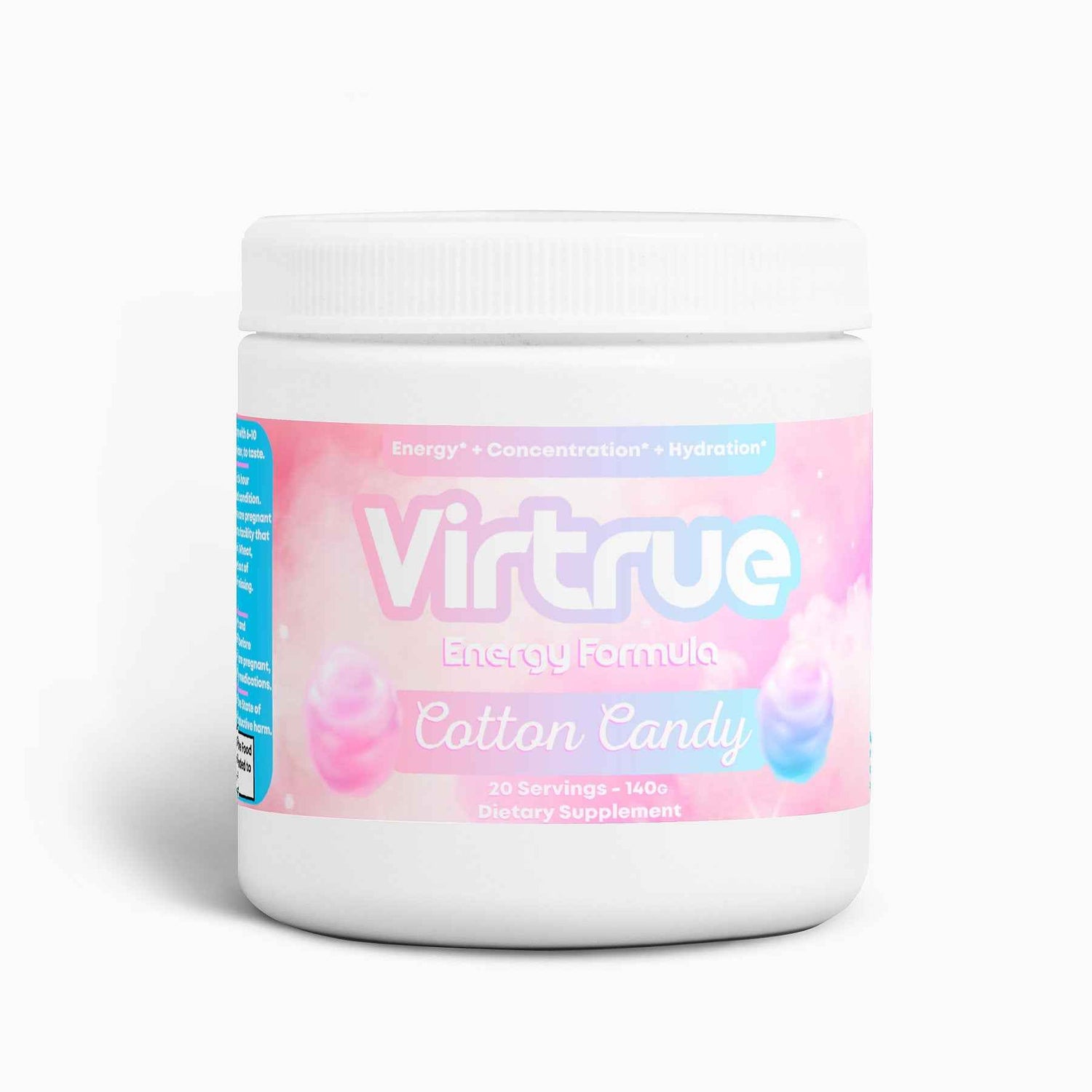 Cotton Candy Pre-Workout Energy Powder + Focus Boost &amp; Hydration | Sugar Free
