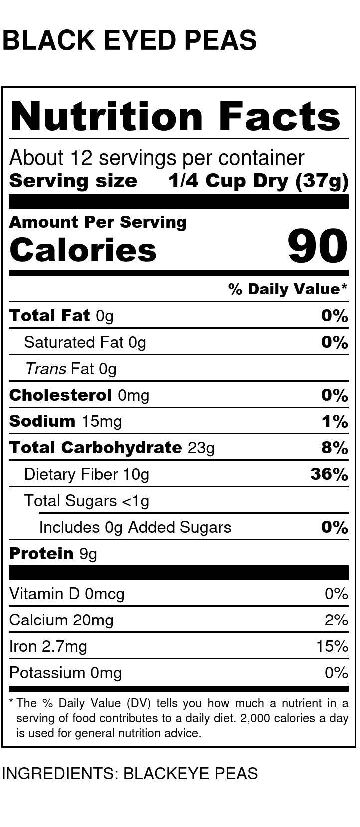 Black-Eyed Peas, Organic by Country Life Natural Foods