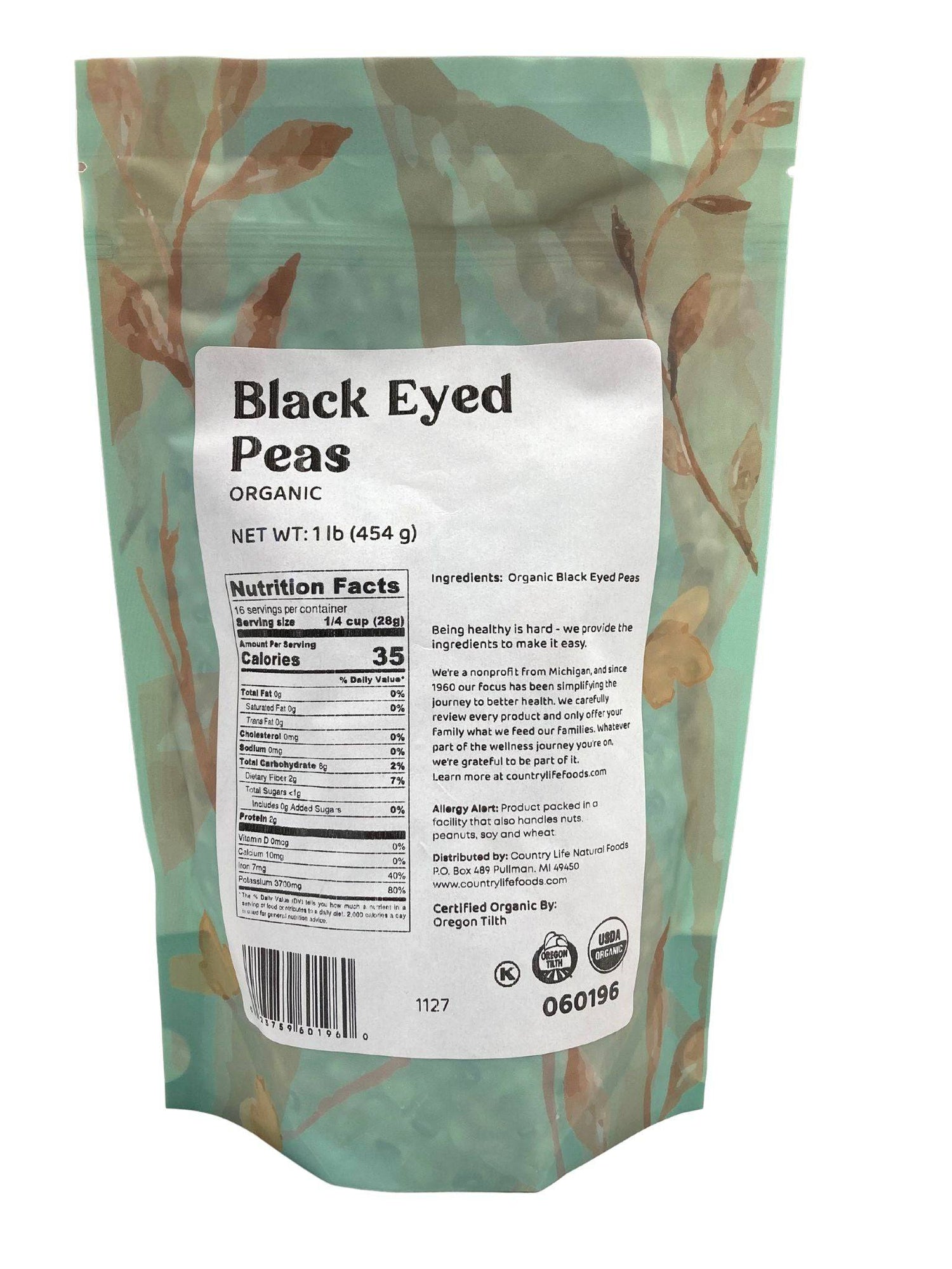 Black-Eyed Peas, Organic by Country Life Natural Foods