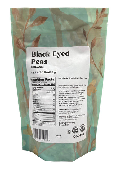 Black-Eyed Peas, Organic by Country Life Natural Foods