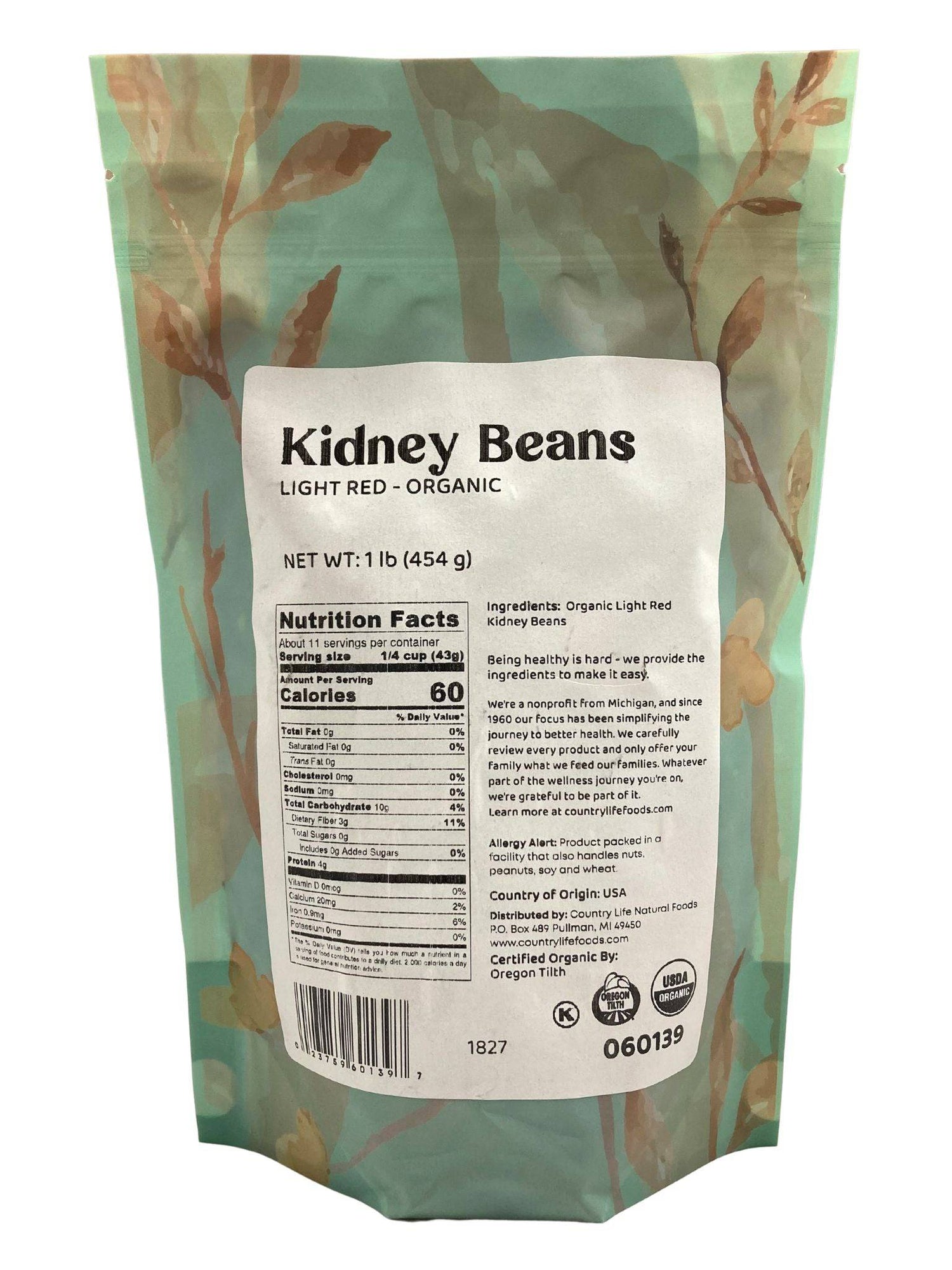 Kidney Beans, Light Red, Organic by Country Life Natural Foods